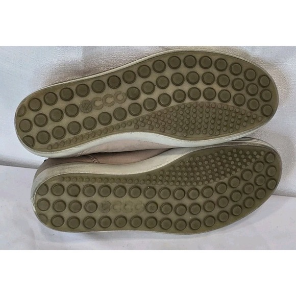 Ecco Soft  Shoes Women's Size 7 Light Beige‎ Leather Lace Up Casual - Picture 7 of 8